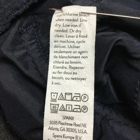 NWOT SPANX Navy Pinstripe High Rise Wide Leg Dress Pant